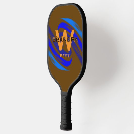 Bruin Beste Opa met Monogramed initialen Pickleball Paddle (Links)