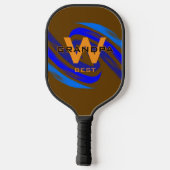 Bruin Beste Opa met Monogramed initialen Pickleball Paddle (Achterkant)