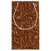  bruin bewerkt leder klein cadeauzakje (Achterkant)