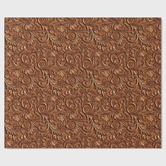  bruin bewerkt lederen Bluetooth-luidspreker Cadeaupapier (Vlak)