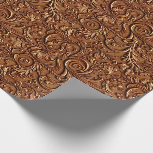 bruin bewerkt lederen Bluetooth-luidspreker Cadeaupapier (Hoek)