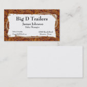 Bruin bewerkte lederen print met touw teken visitekaartje (Voorkant / Achterkant)