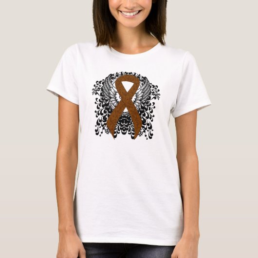 Bruin bewustzijn Ribbon met Wings T-shirt (Voorkant)