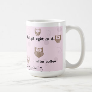 Bruin bezit roze Stippen zwenken na koffie Koffiemok