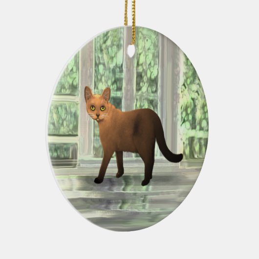 Bruin-Birmese kat-versiering Keramisch Ornament (Rechts)