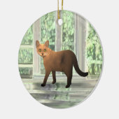 Bruin-Birmese kat-versiering Keramisch Ornament (Links)