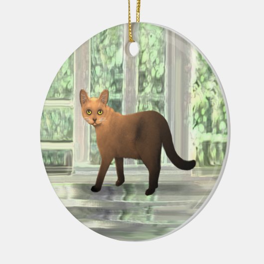 Bruin-Birmese kat-versiering Keramisch Ornament (Links)