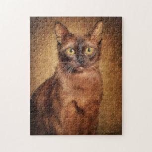 Bruin-Birmese kattenportret Legpuzzel