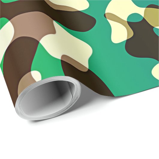 Bruin Black Khaki Green Camouflage Army Pattern Cadeaupapier (Rol Hoek)