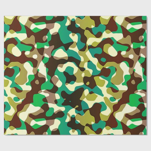 Bruin Black Khaki Green Camouflage Army Pattern Cadeaupapier (Vlak)