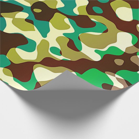 Bruin Black Khaki Green Camouflage Army Pattern Cadeaupapier (Hoek)