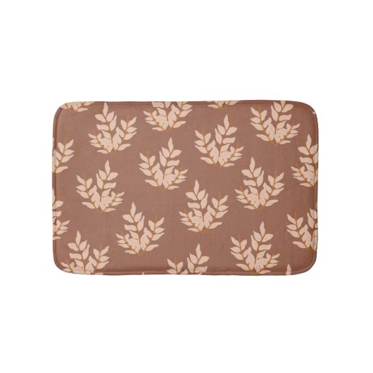 Bruin blad laat lijnbladpatroon badmat (Voorkant)