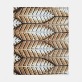 Bruin blad met accent fleece deken (Voorkant)