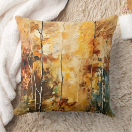 Bruin Blad Natuur Sereniteit Abstracte Kunst Kussen