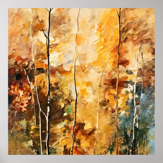Bruin Blad Natuur Sereniteit Abstracte Kunst Poster (Voorkant)