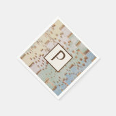 Bruin Blauw Abstract Monogram Servet (Hoek)