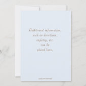 Bruin blauw Baby shower Kaart (Achterkant)