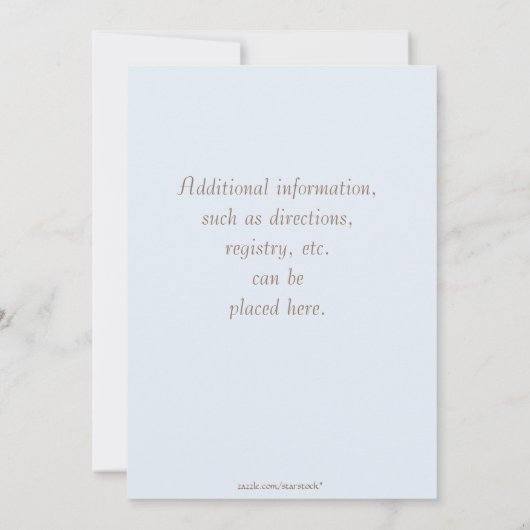 Bruin blauw Baby shower Kaart (Achterkant)