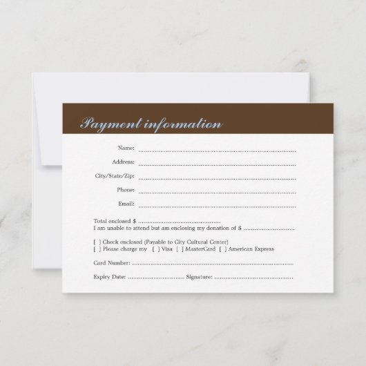 Bruin blauw bedrijf gala event RSVP (Achterkant)