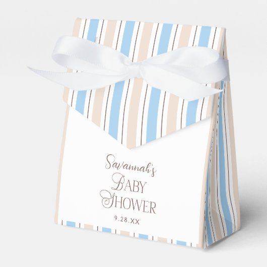 Bruin Blauw Beer Gepersonaliseerd Baby shower Bedankdoosjes (Voorkant Zijde)