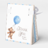 Bruin Blauw Beer Gepersonaliseerd Baby shower Bedankdoosjes (Achterkant)