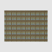 Bruin Blauw Chinoiserie Sinaasappel Topiary Tissuepapier (Voorkant)