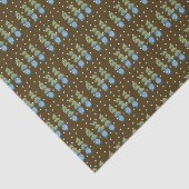 Bruin Blauw Chinoiserie Sinaasappel Topiary Tissuepapier (Detail)