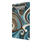 Bruin, Blauw en Crème Abstract Mini Klembord (Angled2)