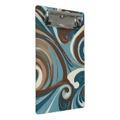 Bruin, Blauw en Crème Abstract Mini Klembord (Schuin)