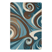 Bruin, Blauw en Crème Abstract Mini Klembord (Achterkant)