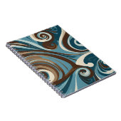 Bruin, Blauw en Crème Abstract Notitieboek (Rechterzijde)