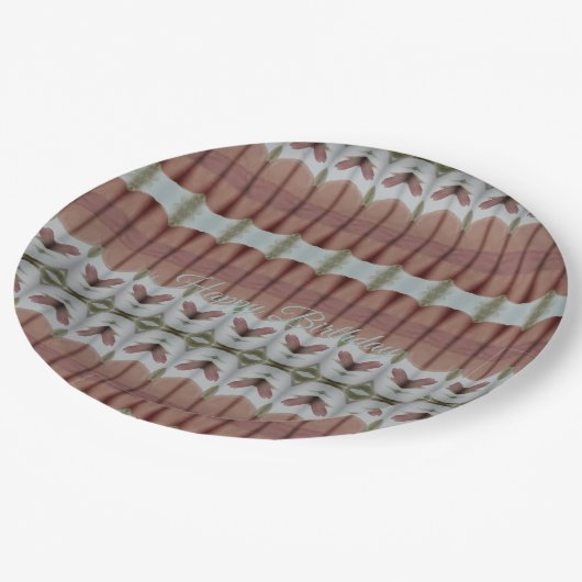 Bruin Blauw en Groen Papieren Bordje (Gekanteld)