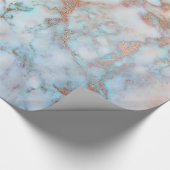 Bruin blauw en wit marmer cadeaupapier (Hoek)