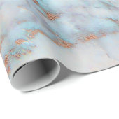 Bruin blauw en wit marmer cadeaupapier (Rol Hoek)