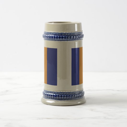 Bruin, blauw en witte strepen bierpul (Center)