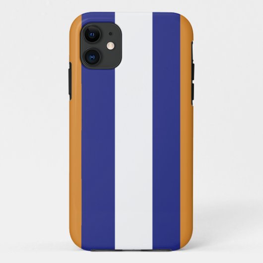 Bruin, blauw en witte strepen Case-Mate iPhone case (Achterkant)