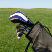 Bruin, blauw en witte strepen golfheadcover (Insitu)