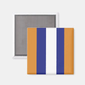 Bruin, blauw en witte strepen magneet (Voorkant / Achterkant)