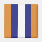 Bruin, blauw en witte strepen magneet (Voorkant)
