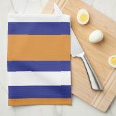 Bruin, blauw en witte strepen theedoek (Quarter Fold)