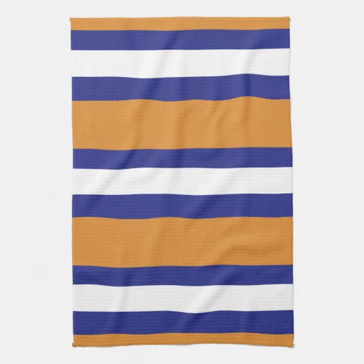 Bruin, blauw en witte strepen theedoek (Verticaal)