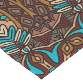 Bruin blauw etnisch patroon korte tafelloper (Hoek)