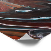 Bruin blauw geode strepen moderne lijnen poster (Hoek)