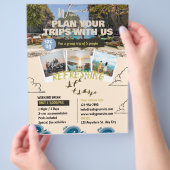 Bruin Blauw Illustratie Reisbureau Flyer (Hand)