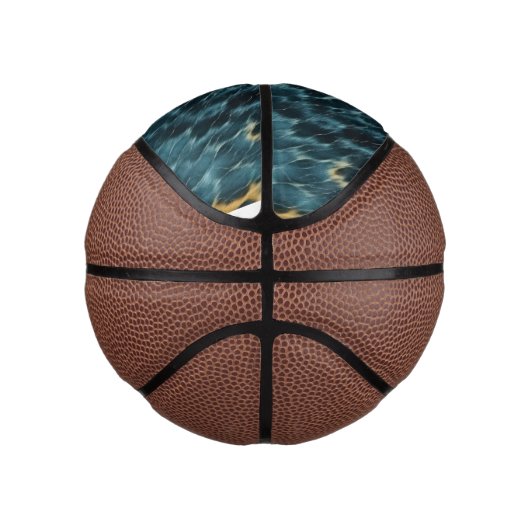 Bruin Blauw Koeienhuid Basketbal (Rechts)