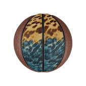 Bruin Blauw Koeienhuid Basketbal (Verticaal)