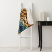 Bruin Blauw Koeienhuid Sherpa Deken (In situ)