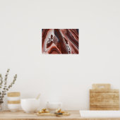 Bruin blauw kunststeen met geodegewas poster (Keuken)