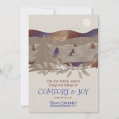 Bruin, blauw Logo Rustic Company Holiday Cards Kaart (Voorkant)