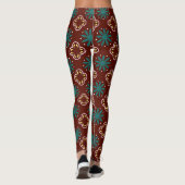 Bruin blauw patroon leggings (Achterkant)